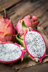 Dragon Fruit on the wooden background