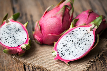 Dragon Fruit on the wooden background