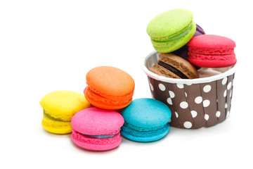 Sweet and colorful french macaroons or macaron 