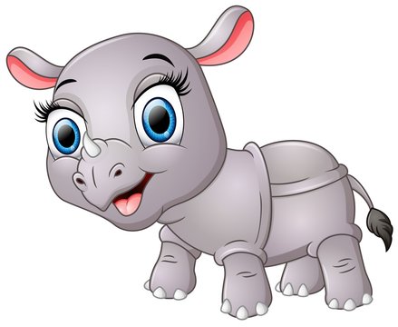 Happy cartoon rhino
