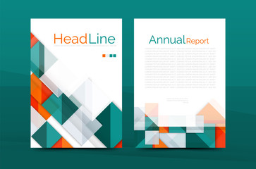 Geometric a4 front page, business annual report print template