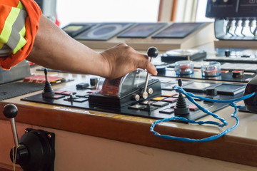 Control panel of a tug boat working at oilfield