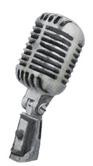 watercolor sketch of microphone on a white background
