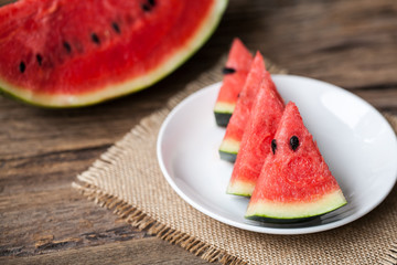 Watermelon on wooden background