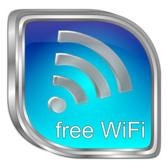 free wireless WiFi button - 3D illustration