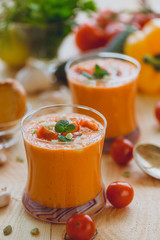 Fresh cold tomato soup