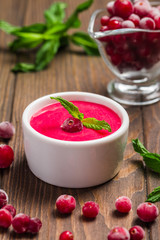 cranberry mousse with semolina