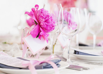 Beautiful table set for wedding party