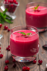 cranberry mousse with semolina