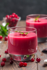 cranberry mousse with semolina