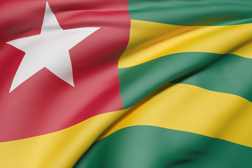 Togolese Republic flag waving