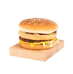 Burger full face with vegetables.