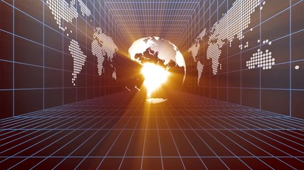 Digital code binary globe