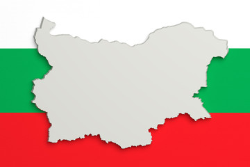 Silhouette of  Bulgaria map with flag