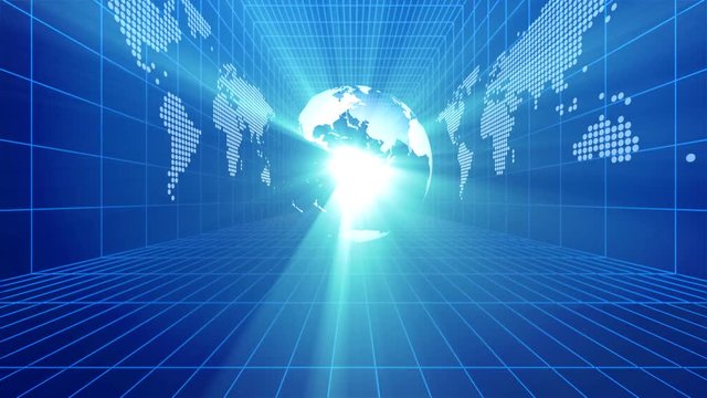 Digital code binary globe
