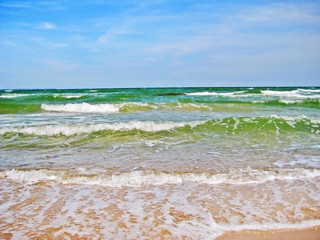 Baltic sea, waves at the beach