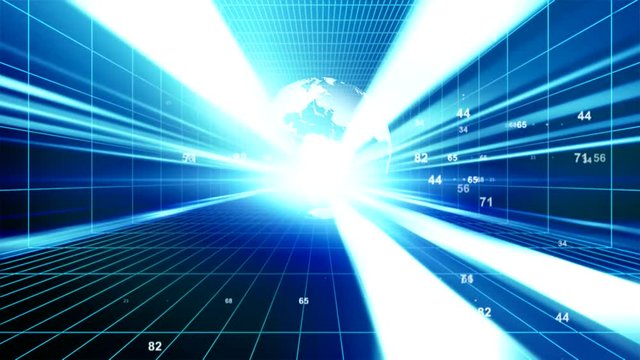 Digital code binary globe