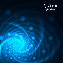 Vortex glow radial lights abstract background blue. Vector illustration