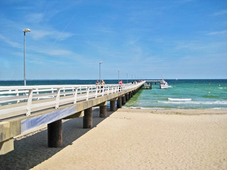 Naklejka premium Pier in Timmendorfer Strand, baltic sea, germany