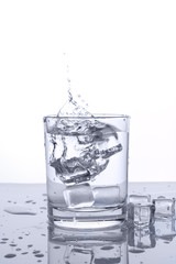 glass ice splashing