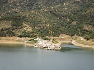 Sinking village of Sfentili in Crete