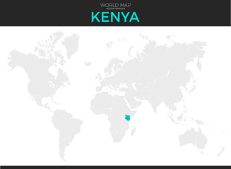 Fototapeta na wymiar Republic of Kenya Location Map