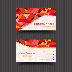 Red Abstract Name Card Style - Vector