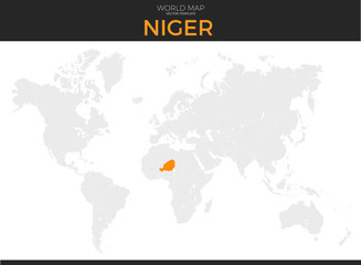 Naklejka premium Republic of Niger Location Map