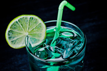 cold Mojito on a black background