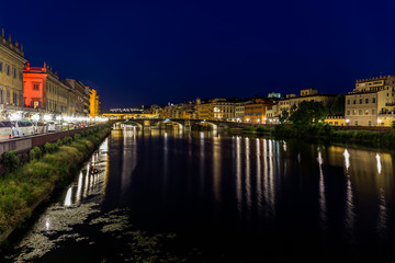 Fototapeta na wymiar Ponte Vecchio in Florence at night, Italy