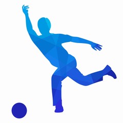 silhouette player bowling. vector drawing
