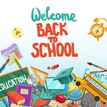 Back To School Design With Flat Elements