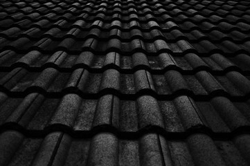 Old roof, low key and selective focus.