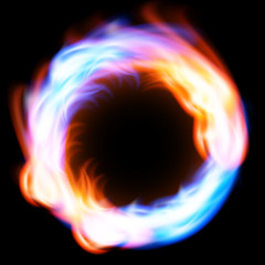 Ring of fire in black background