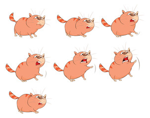 Cartoon Character Cute Cat for a Computer Game. Storyboard
