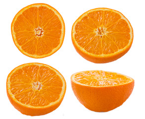 Orange slices on white background