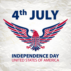 American eagle background. easy to edit vector illustration of eagle with American flag for Independence day