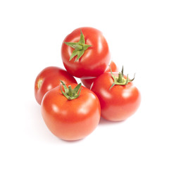 Vine-ripe tomatoes isolated on white background