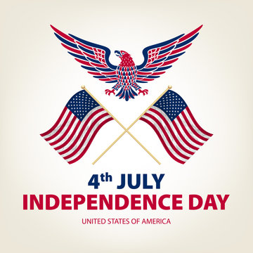 easy to edit vector illustration of eagle with American flag for Independence day