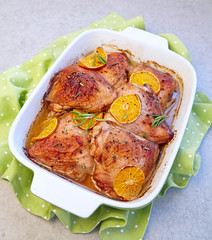 Baked orange clementine chicken legs