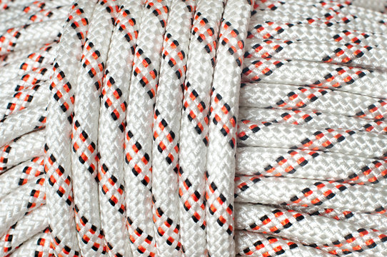 Close up of bight of rope using in speleo activity