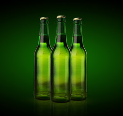 Cold wet beer bottles