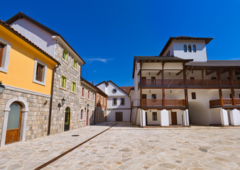 Fototapeta na wymiar Andricgrad or Kamengrad in Visegrad - Bosnia and Herzegovina