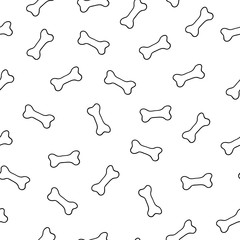 Seamless pattern with cute cartoon bones