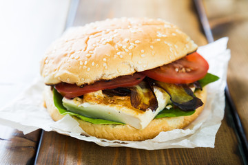 Vegetarian burger with tofu