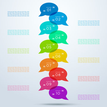 Speech Bubbles Transparent With Numbers 1 to 10