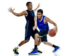 Naklejka premium basketball players men Isolated 