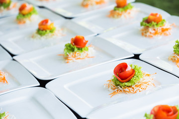 Tomato vegetables on a white plate.