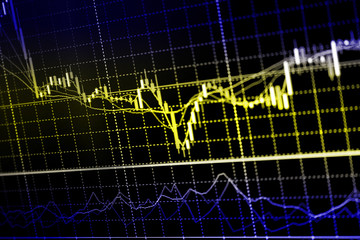 Finance business background. Abstract stock market diagram candle bars trade.