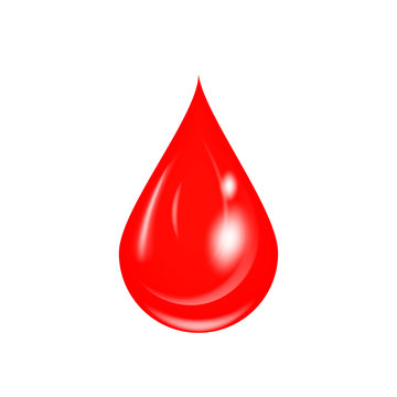 Drop of blood vector illustration. Blood drop icon. Isolated on white blood drop.